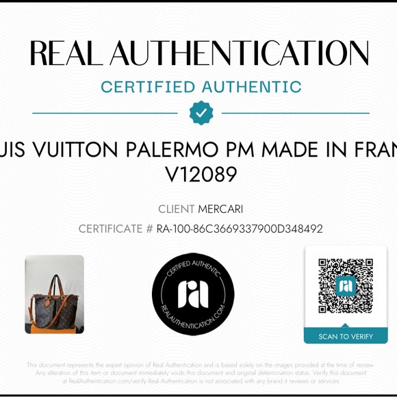 Authentic Louis Vuitton Classic Monogram Palermo Pm Made in France V12089 - Picture 14 of 16